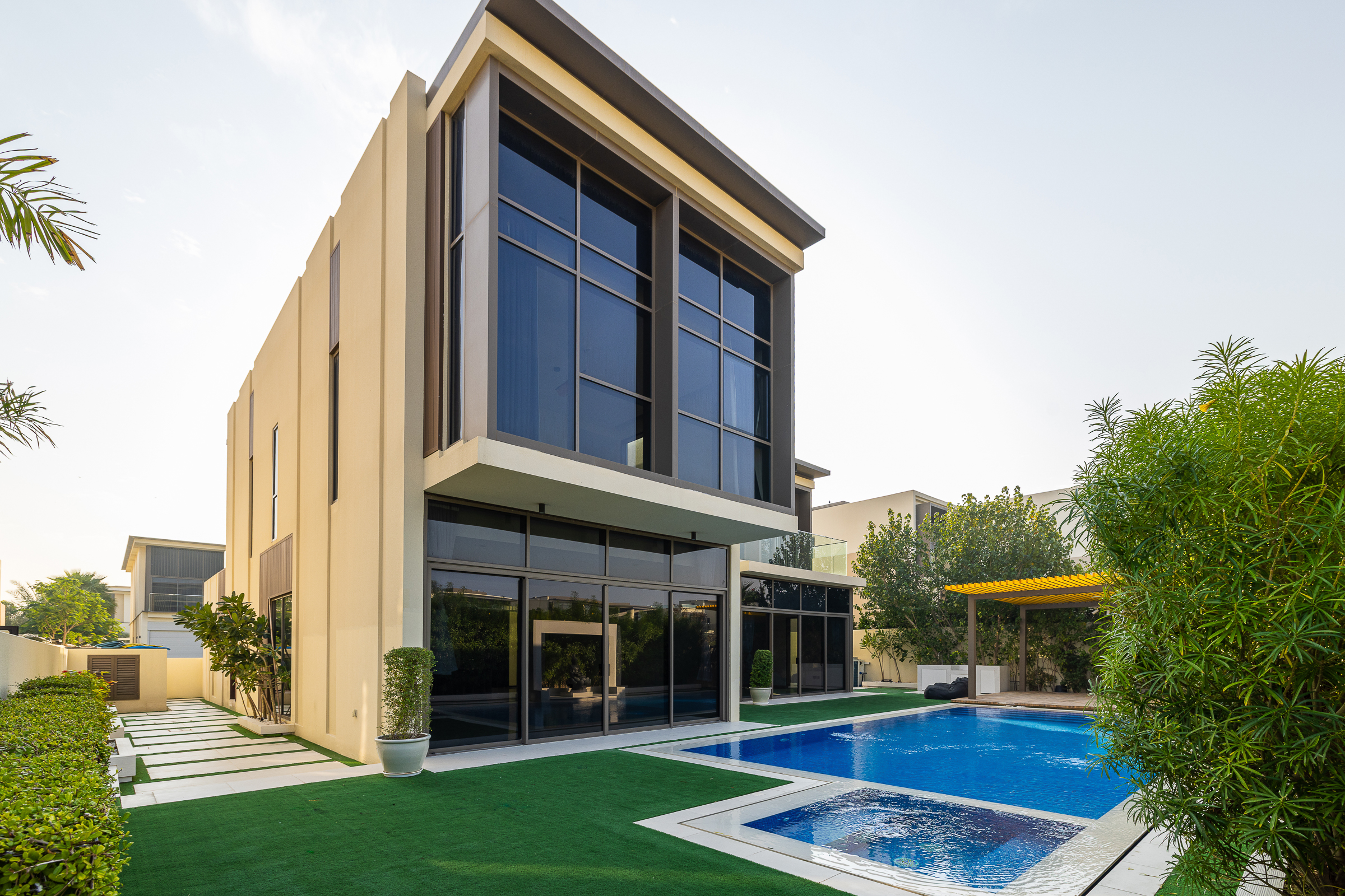 Extended Villa With Pool Overlooking Green Belt