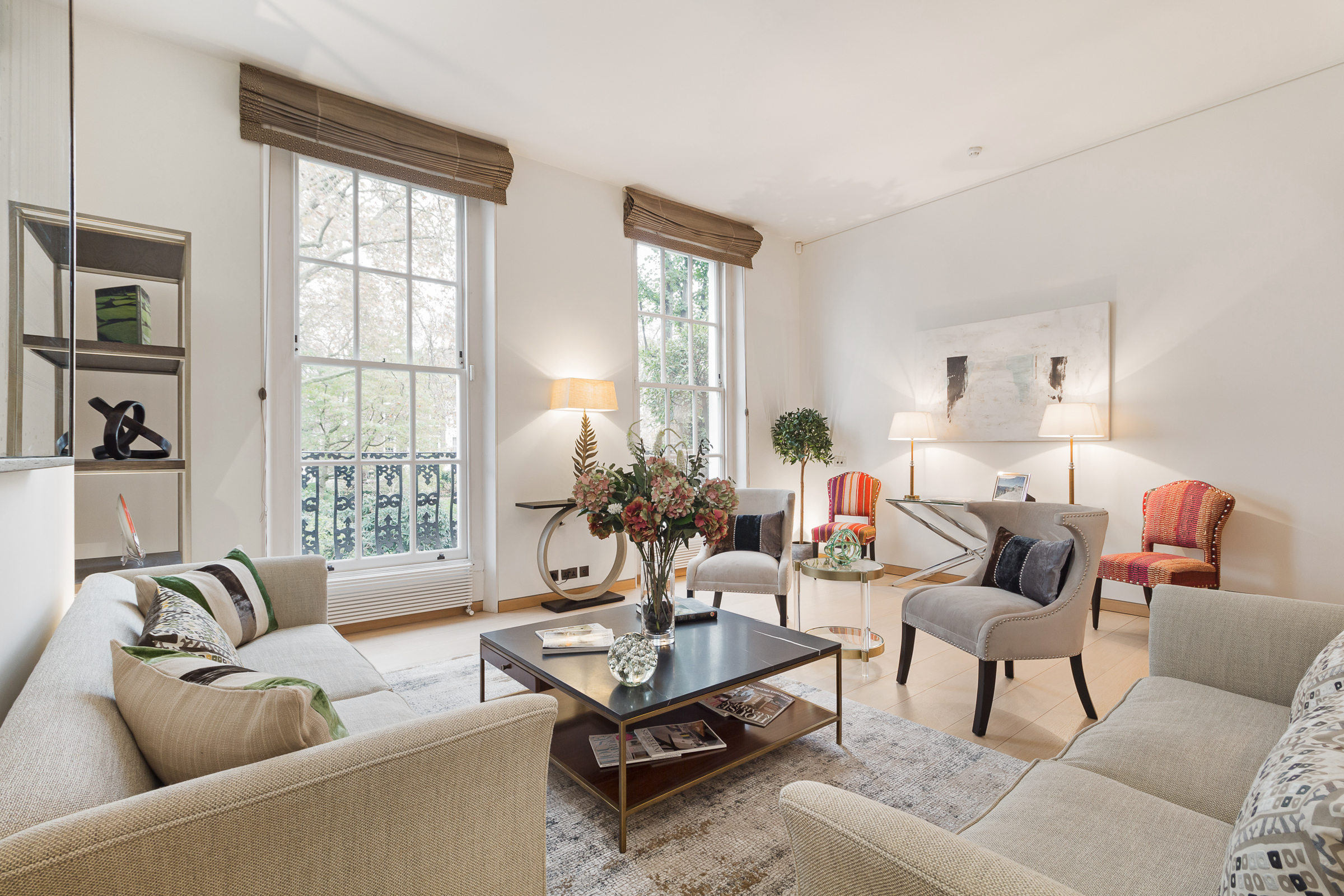 Grade II-Listed Townhouse on Montpelier Square with Terrace and Garden Views