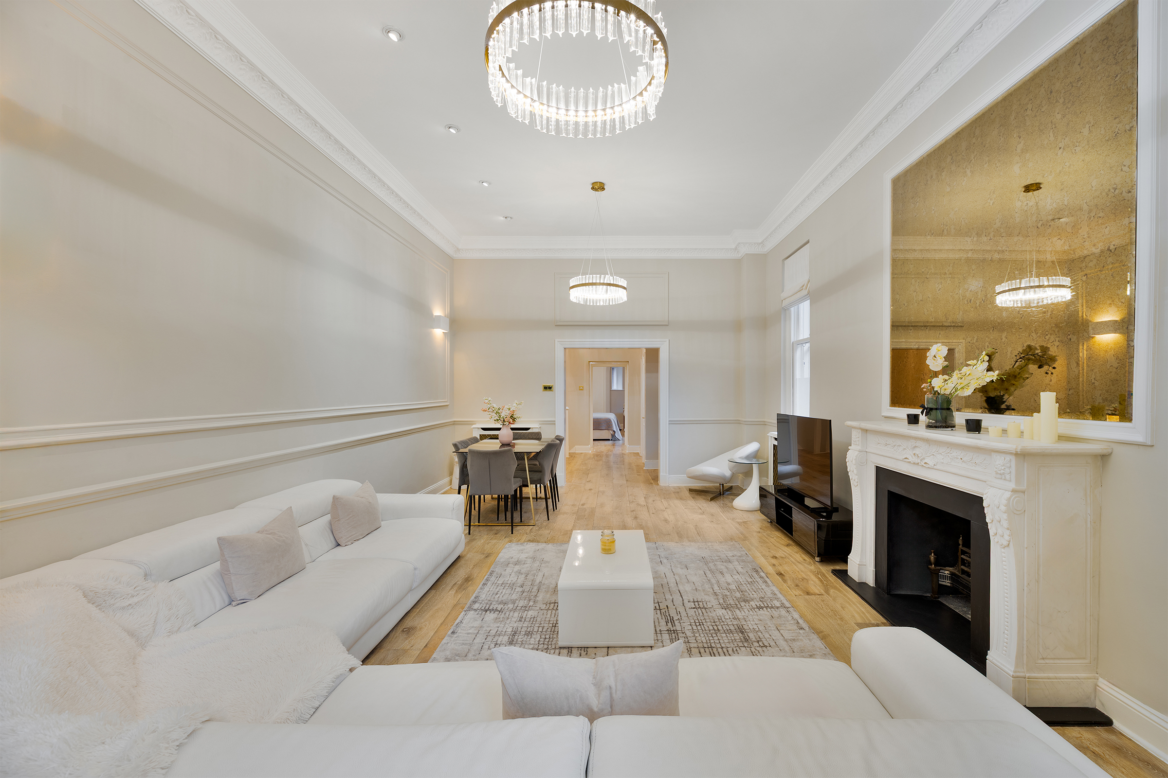 A spacious three-bedroom apartment set in Chelsea